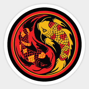 Yin and Yang Japanese Koi Fish Sticker